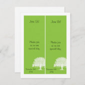 2 Spring Tree Groen/Wit Save the Date Bladwijzer Aankondigingskaart (Voorkant / Achterkant)