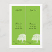 2 Spring Tree Groen/Wit Save the Date Bladwijzer Aankondigingskaart (Voorkant)