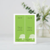 2 Spring Tree Groen/Wit Save the Date Bladwijzer Aankondigingskaart (Staand voorkant)