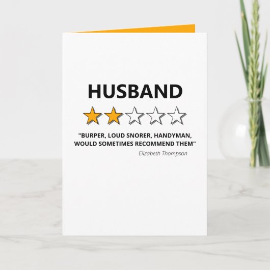 2-sterren review | Grappige Valentijn voor man Feestdagen Kaart (Voorkant)