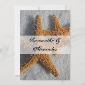 2 Suiker Zeester in het Zand, Strand Bruiloft Kaart (Achterkant)