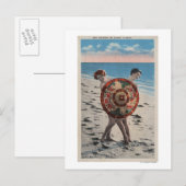 2 Sunbathing Women & Asian Umbrella, Florida Briefkaart (Voorkant / Achterkant)
