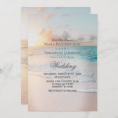 *~* 2 - Sunrise Pastel Beach Sunset Wedding Kaart (Voorkant / Achterkant)