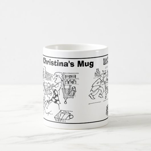 2 SupermarktCartoons op een Mok Naam toevoegen. (Center)