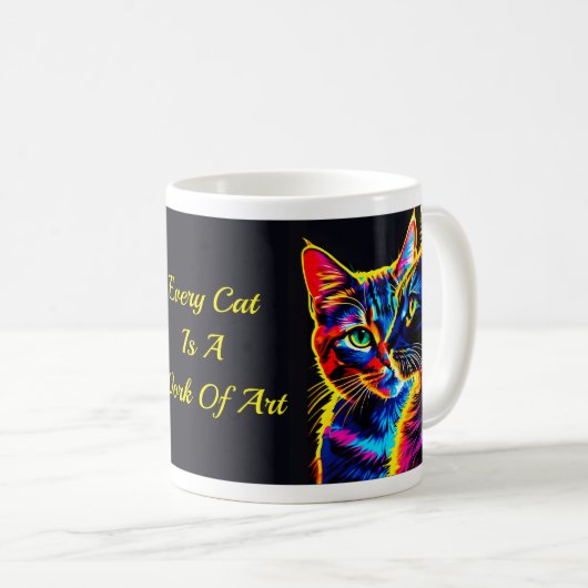 2 Tabby Katten, Artistieke Pose, Achterlicht Koffiemok (Voorkant rechts)