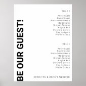 2 tafel Eenvoudige Witte Trouw zitplaatsindeling Poster (Voorkant)