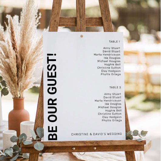 2 tafel Eenvoudige Witte Trouw zitplaatsindeling Poster