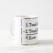 2 Teach is 2 touch Lives 4 ooit Koffiemok (Voorkant links)