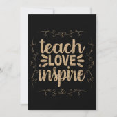2- Teach Love Inspire Shirt, Retro  leraar Kaart (Voorkant)