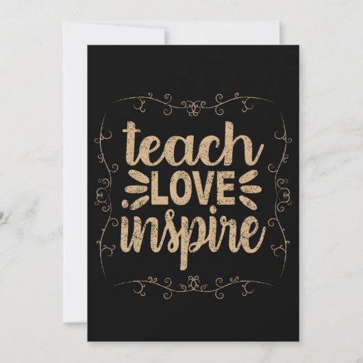 2- Teach Love Inspire Shirt, Retro  leraar Kaart (Voorkant)
