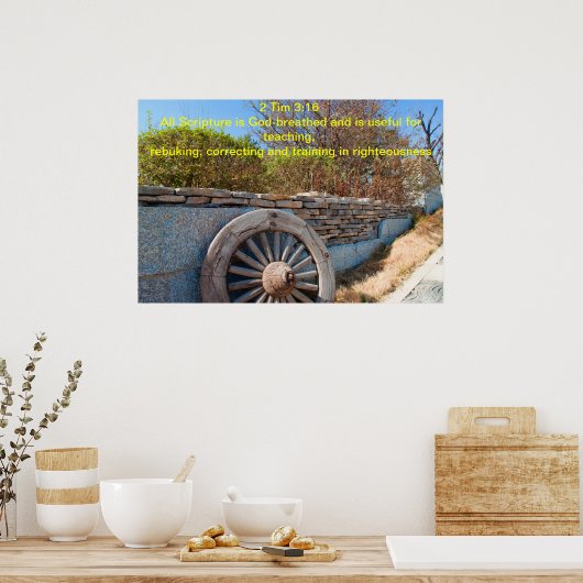 2 Tim 3:16: Al Manuscript is God-ademd Poster (Keuken)