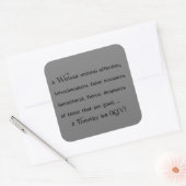 2 Tim 3:3 KJV (Bijbelvers) Vierkante Sticker (Envelop)
