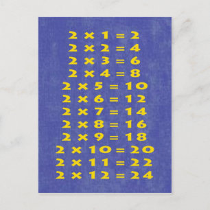 #2 Times Table Collectible Postcard Briefkaart