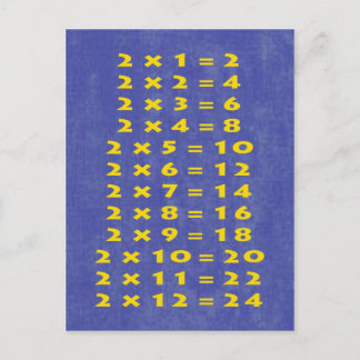 #2 Times Table Collectible Postcard Briefkaart