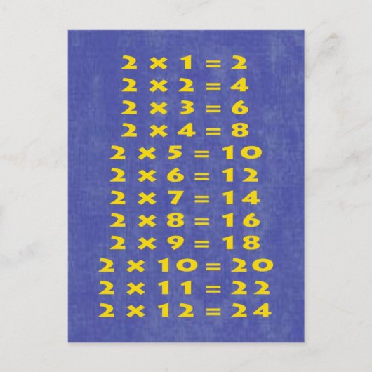 #2 Times Table Collectible Postcard Briefkaart (Voorkant)