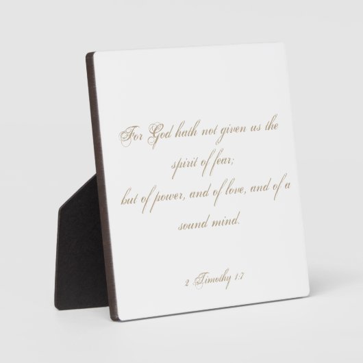 2 Timoteüs 1:7 Bijbel Bijbel Verse Script Fotoplaat (Voorkant)