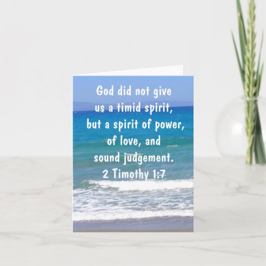 2 Timoteüs 1:7 Christenen zijn niet timide Bijbel  Kaart (Voorkant)