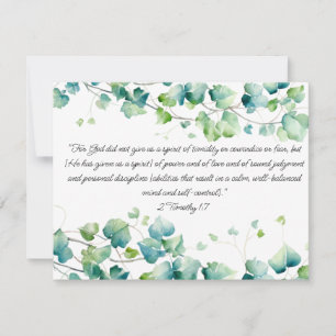 2 Timoteüs 1:7 Engels Birmees Ivy White Note Kaart Notitiekaartje