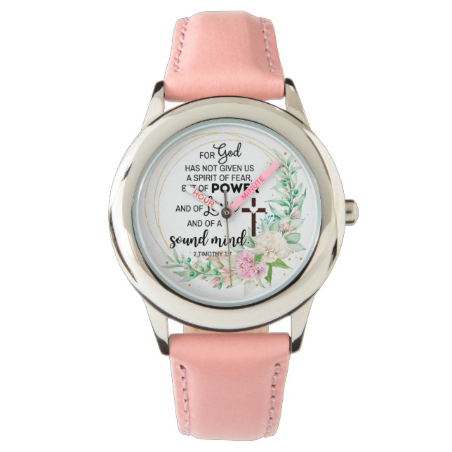 2 Timoteüs 1:7 God heeft geen geest van angst gege Horloge (Voorkant)