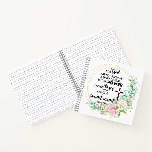 2 Timoteüs 1:7 God heeft geen geest van angst gege Notitieboek (Binnen)