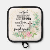 2 Timoteüs 1:7 God heeft geen geest van angst gege Pannenlap (Voorkant)