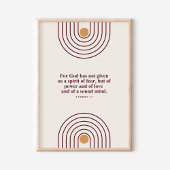 2 Timoteüs 1:7 God heeft geen geest van angst gege Poster