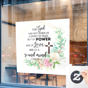 2 Timoteüs 1:7 God heeft geen geest van angst gege Raamsticker