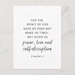 2 Timoteüs 1:7 Kracht, Liefde en Zelfdiscipline Briefkaart