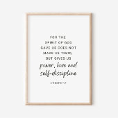 2 Timoteüs 1:7 Kracht, Liefde en Zelfdiscipline Poster