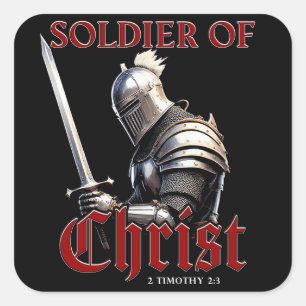 2 Timoteüs 2:3 Christelijke bijbel Vierkante Sticker