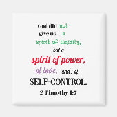 2 Timotheüs 1:7 Niet timide Christelijk Magneet (Voorkant)