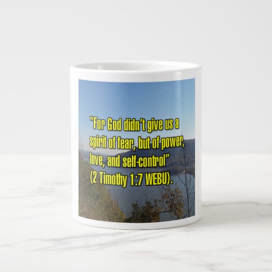 2 Timotheüs 1:7 WEBU Mug Grote Koffiekop (Voorkant)
