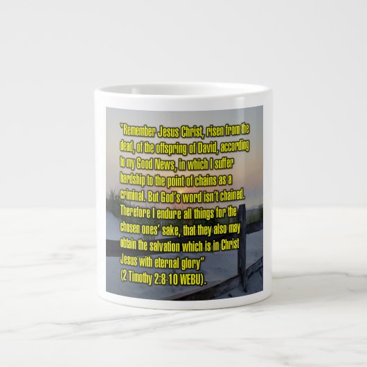 2 Timotheus 2:8-10 WEBU Mug Grote Koffiekop (Voorkant)
