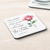 2 Timotheüs 4:7 Ik heb de goede strijd gestreden Bier Onderzetter (Linkerzijde)