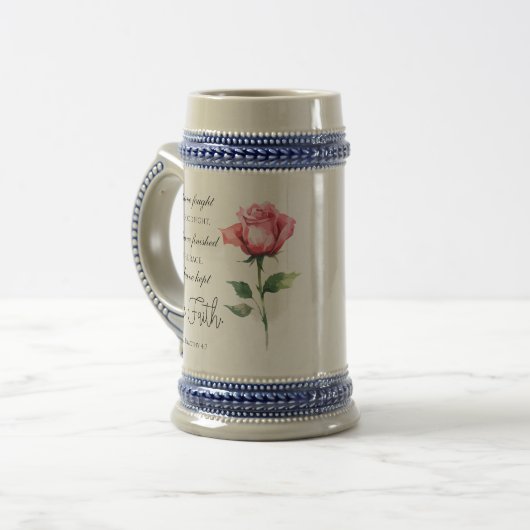 2 Timotheüs 4:7 Ik heb de goede strijd gestreden Bierpul (Voorkant links)