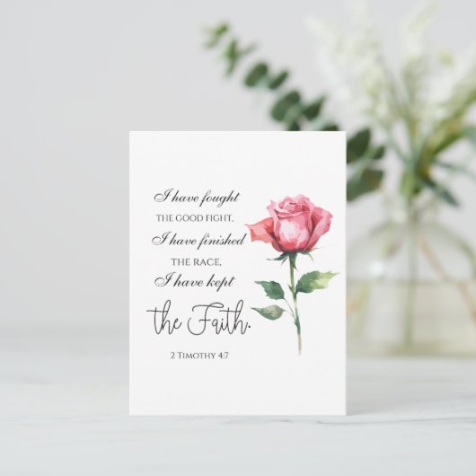 2 Timotheüs 4:7 Ik heb de goede strijd gestreden Briefkaart (Staand voorkant)