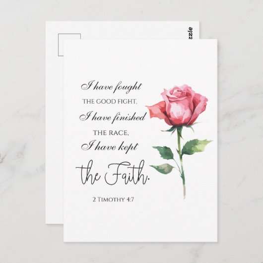2 Timotheüs 4:7 Ik heb de goede strijd gestreden Briefkaart (Voorkant / Achterkant)