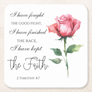 2 Timotheüs 4:7 Ik heb de goede strijd gestreden Kartonnen Onderzetters