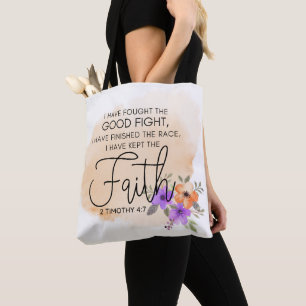 2 Timotheüs 4:7 Ik heb het geloof behouden Tote Bag