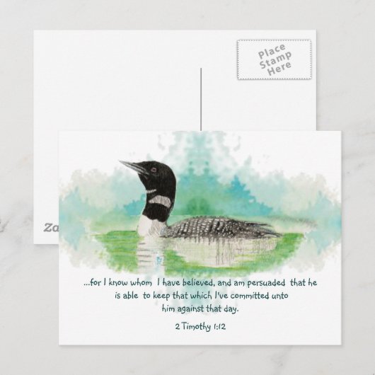2 Timothy 1:12 Christelijke bevorderingsscripts Briefkaart (Voorkant / Achterkant)