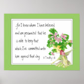 2 Timothy 1:12 Christelijke bevorderingsscripts Poster (Voorkant)