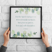 2 Timothy 1:7, Bijbelverse afdrukken, thuisdecor,  Poster