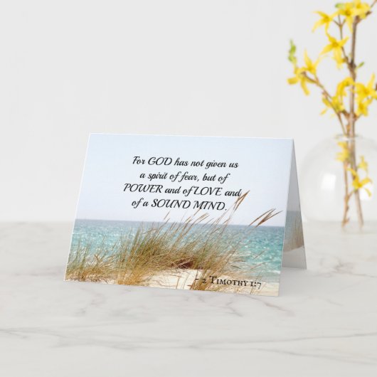 2 Timothy 1:7 God heeft geen geest van angst gegev Kaart (Gele Bloem)