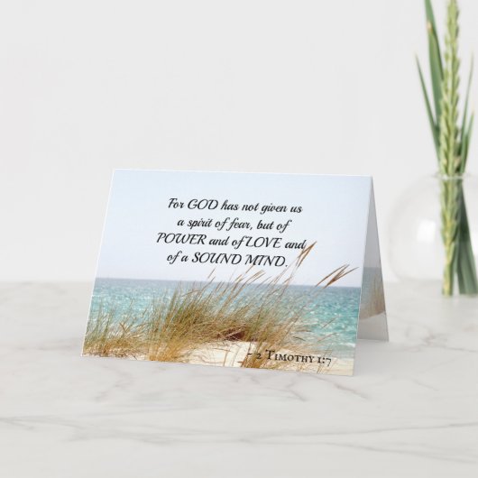 2 Timothy 1:7 God heeft geen geest van angst gegev Kaart (Voorkant)