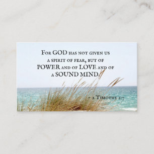 2 Timothy 1:7 God heeft geen geest van angst gegev Visitekaartje