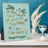 2 Timothy 1:7 Kunstkunst met geschrift Fotoplaat (Zijkant)