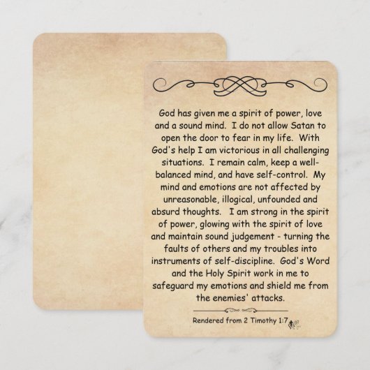 2 Timothy 1:7, parcept voor notitieboekjes voor sc (Voorkant / Achterkant)