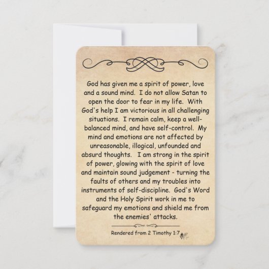 2 Timothy 1:7, parcept voor notitieboekjes voor sc (Voorkant)