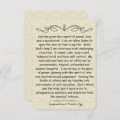 2 Timothy 1:7 Scriptnotitiekaart scroll back (Voorkant / Achterkant)