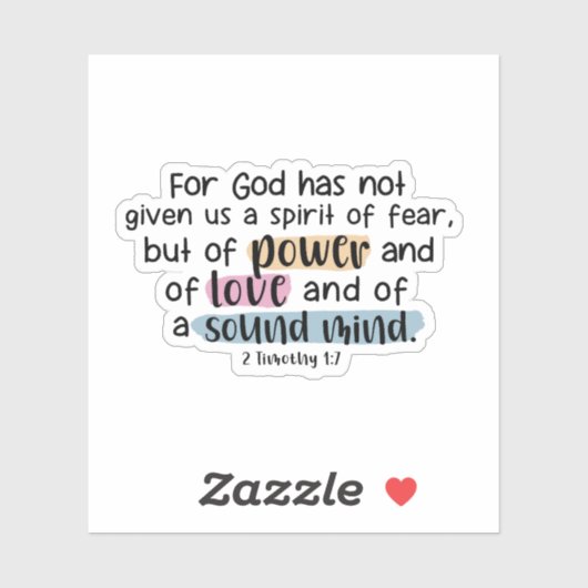 2 Timothy 1:7 Sticker (Vel)